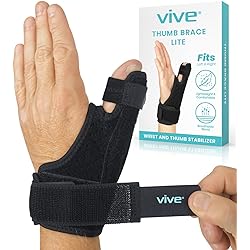 Vive Thumb Brace & Wrist Stabilizer Fits Left and Right - Thumb Spica Splint for Arthritis, Tendonitis, and De Quervains - Support Wrap for Men and Women - Pain Relief for Carpal Tunnel and Sprains