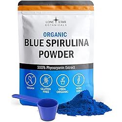 Organic Blue Spirulina Powder - 100% Pure Superfood from Blue-Green Algae, Natural Food Coloring for Smoothies & Protein Drinks - Non GMO, Gluten-Free, Dairy-Free, Vegan USDA Certified, 30 Servings
