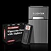 x-lighter XL079 Cigarette Case for 100's King Size, with Tungsten Coil Lighter, Gift Package, Father's Day Gift for Men dad