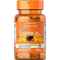 Lutein 20 mg with Zeaxanthin Softgels, Supports Eye Health 120 Count by Puritan's Pride