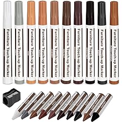 Furniture Repair Kit Wood Markers Wax Sticks, for Stains, Scratches, Wood Floors, Tables, Desks, Carpenters, Bedposts, Touch Ups, and Cover Ups 21