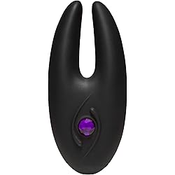Doc Johnson Body Bling - Breathless - Jeweled 8 Function Rechargeable Mini-Vibrator in Soft and Flexible SecondSkyn Silicone - Panty Vibe - Bunny Ears, Purple