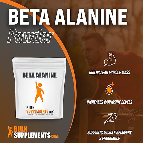BulkSupplements.com Beta Alanine Powder - Vegan Pre Workout - Beta Alanine Supplement - Unflavored Pre Workout - Muscle Recovery Supplements - Pre Workout Powder for Women & Men 500 Grams - 1.1 lbs