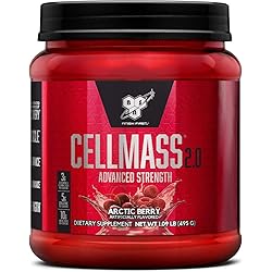 BSN CELLMASS 2.0 Post Workout Recovery with BCAA, Creatine, Glutamine - Keto Friendly - Arctic Berry, 25 Servings 1048058