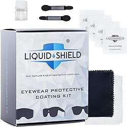 Liquid Shield Eyewear Protective Coating Kit – Eye Glasses Lens Cleaner - Includes Microfiber Suede Cleaning Cloth, Silk Cloth – Prevents Scratches on Sunglasses, Delicate Surfaces