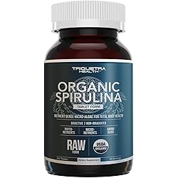Organic Spirulina Tablets 360 Tablets - Made with Parry® Spirulina, The Best Spirulina in The World, Highest Nutrient Density - Non-Irradiated, 4 Organic Certifications 90 Servings