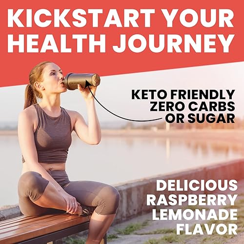 KEPPI Keto Electrolytes Powder - No Sugar or Carbs - Advanced Hydration Raspberry Lemonade Electrolyte Supplement, Boost Energy Without Sugar Raspberry Lemonade, 50 Serves