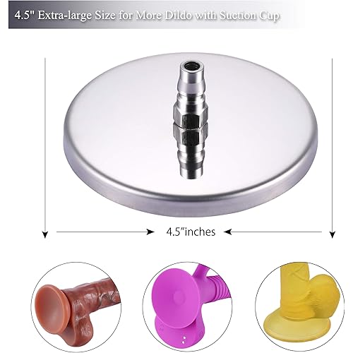 Hismith Suction Cup Adapter with Quick Air Connector for Premium Sex Machine, 4.5" Diameter Extra-Large Suction Cup Fitting