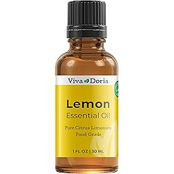 Viva Doria 100% Pure Lemon Essential Oil, Undiluted, Food Grade, USA Lemon Oil, 30 mL 1 Fl Oz