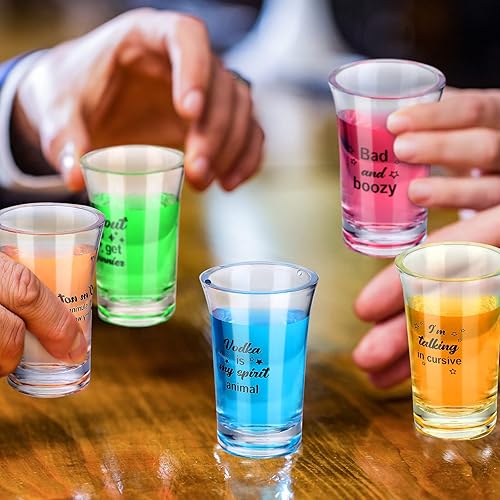 28 Pcs Funny Shot Glasses for Adult Acrylic Party Shot Glasses 1.2 Ounce Shot Glasses Party Favors for Guests Shot Glasses Bulk Wine Shot Glasses for Adult Birthday Party Drinking Gifts Supplies