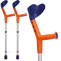 ORTONYX Kids Walking Forearm Crutches 1 Pair Good for Children and Short Adults up to 220lb - Adjustable Arm Support- Lightweight Aluminum - Ergonomic Handle with Comfy Grip