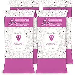 Summer's Eve Simply Sensitive Cleansing Cloths for Sensitive Skin - PH-Balanced, 32 Cloths Pack of 4