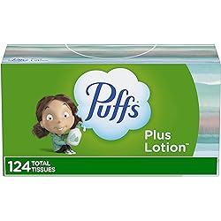 Puffs Plus Lotion Facial Tissues, 1 Family Box, 124 Tissues per Box