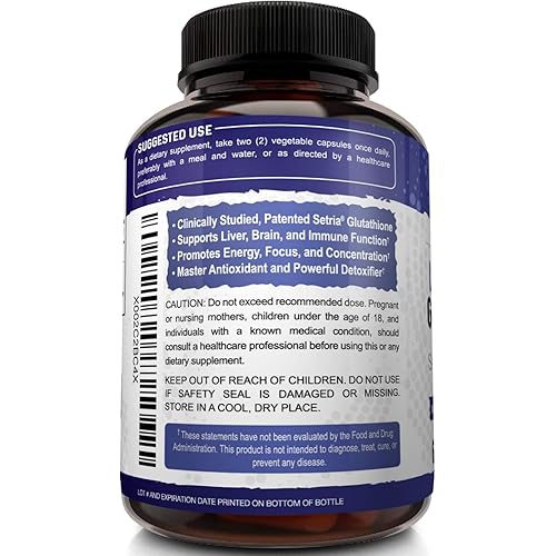 NutriFlair Liposomal Glutathione Setria® 700mg - Pure Reduced, Stable, Active Form L Glutathione reductase GSH, Enhanced Absorption - Non GMO Antioxidant, Detox, Cardiovascular, Brain, Immune Health