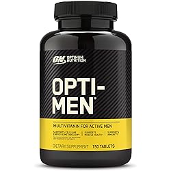 Optimum Nutrition Opti-Men, Vitamin C, Zinc and Vitamin D, E, B12 for Immune Support Mens Daily Multivitamin Supplement, 150 Count Packaging May Vary