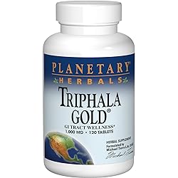 Planetary Herbals Triphala Gold 1000mg Extra Strength Ayurvedic - 120 Tablets