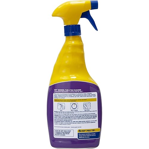 Zep Shower Tub and Tile Cleaner 32 Ounce ZUSTT32PF Case of 2 - No Scrub Pro Formula Breaks up Tough Buildup on Contact