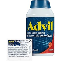Advil Pain Reliever and Fever Reducer, Ibuprofen 200mg for Pain Relief - 300 Count, Advil PM Pain Reliever and Nighttime Sleep Aid, Ibuprofen for Pain Relief and Diphenhydramine Citrate - 2 Count