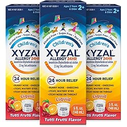 Xyzal Children's Oral Solution, 24-Hour Allergy Relief for Kids, Original Version, Tutti Frutti, 5 Fl Oz