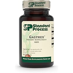 Standard Process Gastrex - Whole Food Digestion and Digestive Health with Oat Straw, Choline Bitartrate, Calcium Lactate, Anise Seeds, Spanish Moss, Ascorbic Acid, Wheat Germ - 90 Capsules