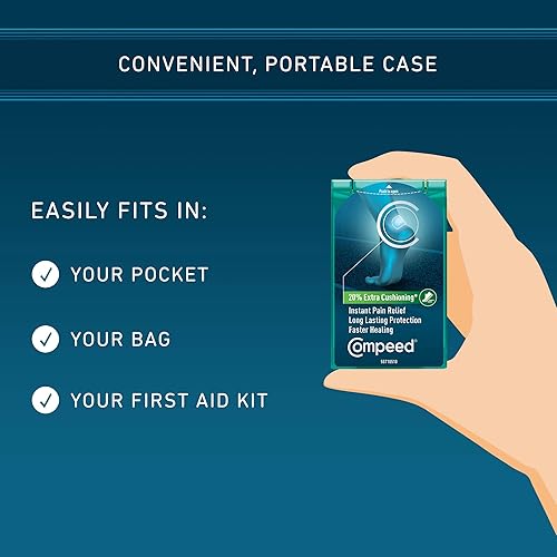 Compeed Advanced Blister Care Hydrocolloid Bandages Cushions 8 Count Sports Medium 5 Packs Heel Blister Patches, Blister on Foot, Blister Prevention & Treatment Help