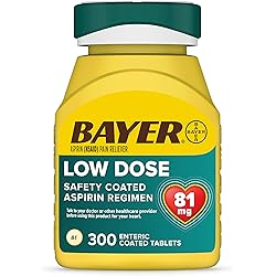 Aspirin Regimen Bayer 81mg Enteric Coated Tablets | Pain Reliever |300 Count