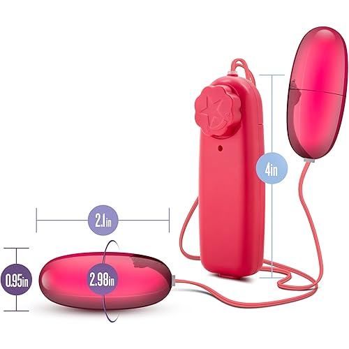 B Yours Double Pop Eggs - Remote Control Vibrator with Tunable Vibrations - Pleasure 2 Erogenous Zones at The Same Time - Perfect Sex Toy for Couples Play - Eggs are Waterproof - Cerise