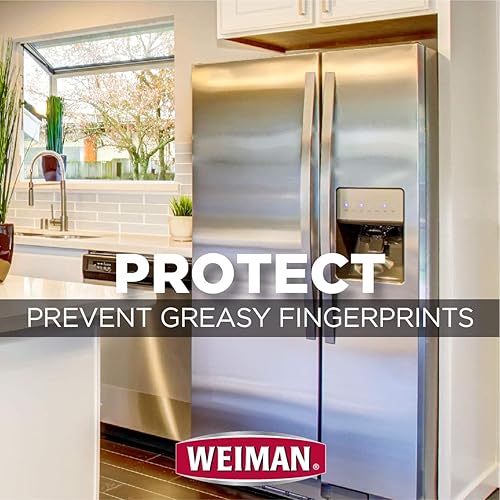 Weiman Stainless Steel Cleaner and Polish - 17 Ounce 2 Pack Protects Appliances from Fingerprints and Leaves a Streak-less Shine for Refrigerator Dishwasher Oven Grill - 34 Ounce Total