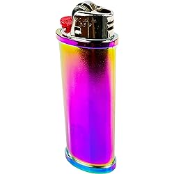 Blank Metal Lighter Case Customizable Reusable Lighter case for Regular Bic J6 lighters - Single Case RainbowPearlescent