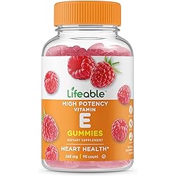 Lifeable Vitamin E 268mg - Great Tasting Natural Flavor Gummy Supplement - Vegetarian GMO-Free Chewable Vitamins - for Eye Health and Cardiovascular Support - for Adults, Men, Women - 90 Gummies
