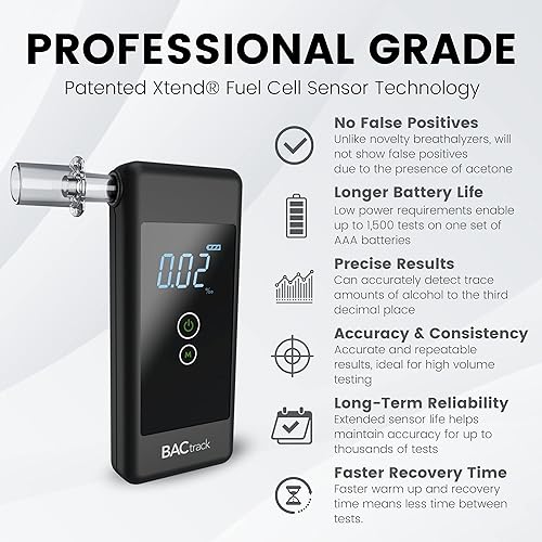 BACtrack Trace Breathalyzer | Professional-Grade Accuracy | DOT & NHTSA Compliant | Portable Breath Alcohol Tester for Personal & Professional Use