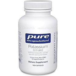Pure Encapsulations Potassium Citrate | Essential Electrolyte Supplement to Support Nerve and Muscle Function, Adrenals, Hormones, Heart Health, and Energy | 180 Capsules