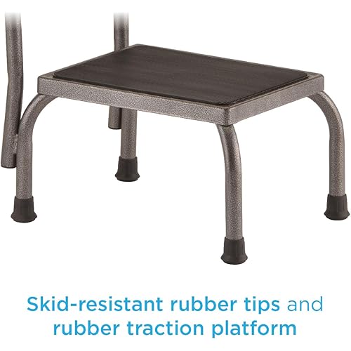 NOVA Step Stool with Removable Handle, Steel Durable Skid Resistant Stepping Stool with Security Handle
