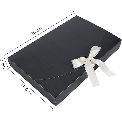 10Pcs Rectangle Presents Box Paperboard Present Packaging Box with Ribbon Bowknot Bracelet Necklace Shirt Lingerie Wrapping Box for Valentine Day Birthday Wedding Anniversary Bridal Shower Party