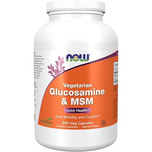 NOW Supplements, Glucosamine & MSM GreenGrown® Glucosamine, Vegetarian, 240 Veg Capsules