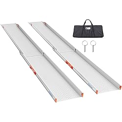 Ruedamann 8'L x 11.6" W Aluminum Wheelchair Ramp Wider Design,Holds Up to 800lbs, Perfect for Manual Wheelchairs,Heavy Scooters and Electric Wheelchairs