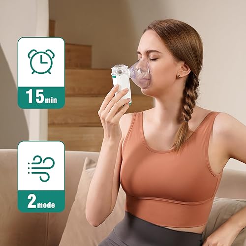 Mayluck Mesh Nebulizer for Kids, Ultrasonic Nebulizer Machine for Adults, Portable Nebulizers Efficient and Silent Operation Inhaler for Easy Use Anytime Anywhere
