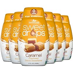 SweetLeaf Sweet Drops Caramel Stevia Liquid Sweetener - Flavor Foods, Keto Coffee with Sugar Free, 0 Calorie, Non-Glycemic Response SweetLeaf Stevia Drops, 1.7 Fl Oz Ea Pack of 6