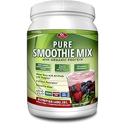 Olympian Labs Pure Smoothie Mix, 14g Organic Vegan Protein, Probiotics, Vitamins, Minerals, CLA, Flax, 2-Pound Powder