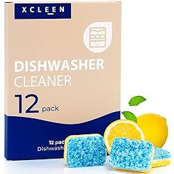 Xcleen Dishwasher Cleaner and Deodorizer Tablet - Helps Remove Limescale, Mineral Buildup and Odor - Formulated to Clean Inside all Machines - 12 Cleaner Tablets
