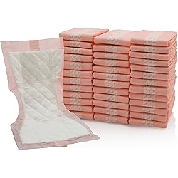 Extra Large Super-Absorbent Contoured Hospital Style Pad Liners [Pack of 40] 7" Wide X 14" Long - Maternity Pads for Heavier Post Birth Protection - Incontinence Liners 40