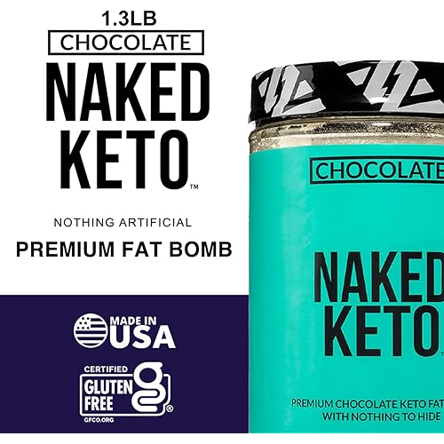 Naked Chocolate Keto – Premium Chocolate Keto Fat Bomb Powder – Nothing Artificial - Gluten-Free Keto Bomb Chocolate MCT Oil Powder with no GMOs – 1.3 LB