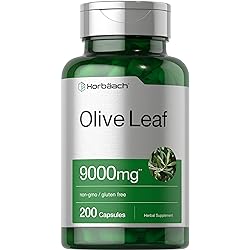 Olive Leaf Extract Capsules 9000mg | 200 Count | Super Strength Supplement | Non-GMO, Gluten Free | by Horbaach