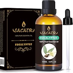 Eucalyptus Essential Oil,Pure and Natural Eucalyptus Oil - Perfect for Better Health & Breathing,Perfect for Aromatherapy,Health,Focus,Use in Diffuser or on Skin