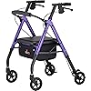 NOVA Star 6 OS Rollator Walker with Perfect Fit Size System, Lightweight & Foldable, Great for Travel, Color Purple, User Height: 5'1" -6'2&#34