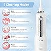 Cordless Water Flosser Water Dental Flosser Water Flossers for Teeth Portable Oral Irrigator Rechargeable for Home Travel Office, 270ML IPX7 Waterproof 5 Cleaning Modes and 5 Jet Tips