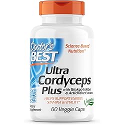 Doctor's Best Ultra Cordyceps Plus, Non-GMO, Vegan, Gluten & Soy Free, 60 Count