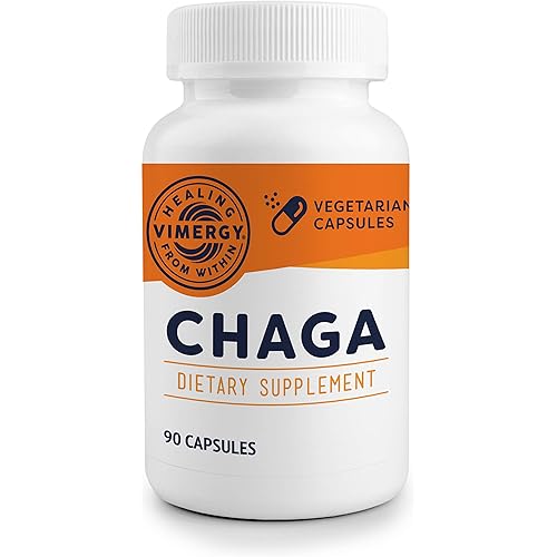 Vimergy Chaga Mushroom Capsules – Real Mushroom Herbal Supplement for Immune Support - Kosher, Gluten-Free, Vegan, Paleo - 100% Pure Chaga with Zero Fillers 90 Count