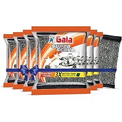 Gala Black Dish Washing Kitchen Super Scrub - Scouring Pads Extra Durable Pack Of 6