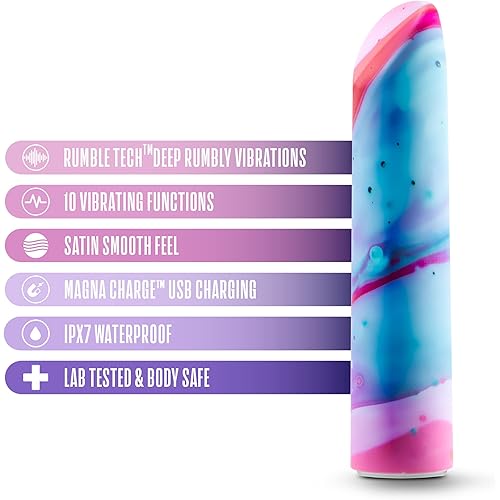 Limited Addiction Fascinate Power Vibe - 10 Rumble Tech Powered Deep Rumbly Vibration Settings - Satin Smooth Texture - Rechargeable - IPX7 Waterproof - Clitoral Vibrator Massager Sex Toy for Him Her